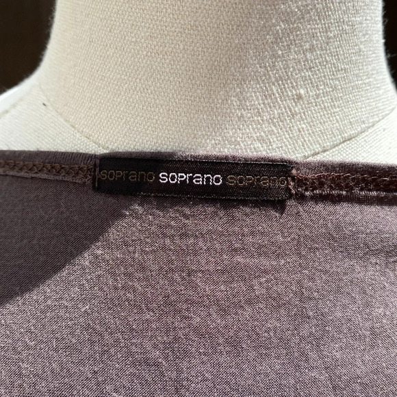 🌸 Soprano jersey swing dress with front ruching in brown size medium - Picture 10 of 10